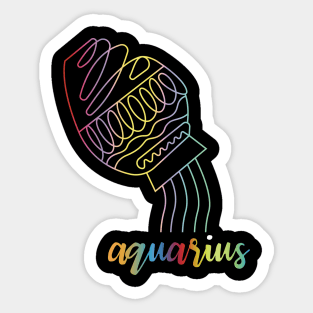 Aquarius Zodiac Tie Dye Sticker